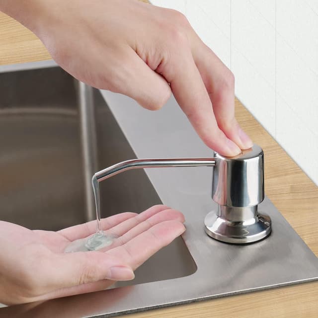 Detalle de AIKE distributeur de savon encastrable 500 ml en acier inox SUS304 pour évier