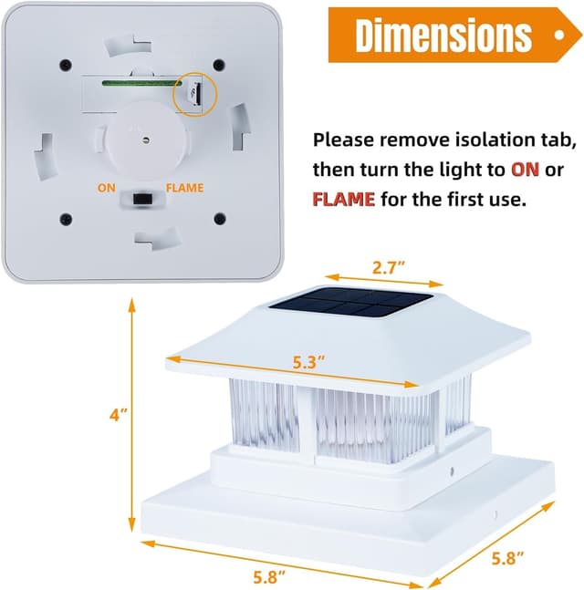 Thumbnail 4 de Dynaming Solar Flame Post Cap Lights 8 Pack
