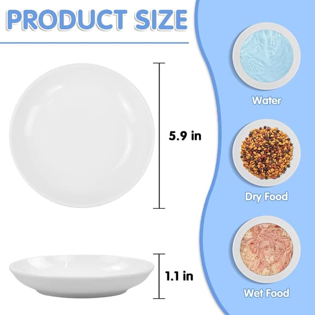 Detalle 2 de Galerie SV Katzennapf Keramik 4er-Set weiß 🐱