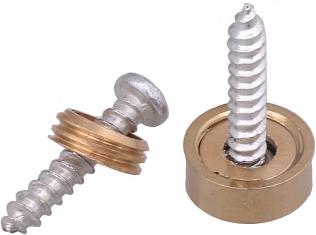 Thumbnail 3 de 20pcs Metal 10mm Gold Screw Cap Mirror Nails