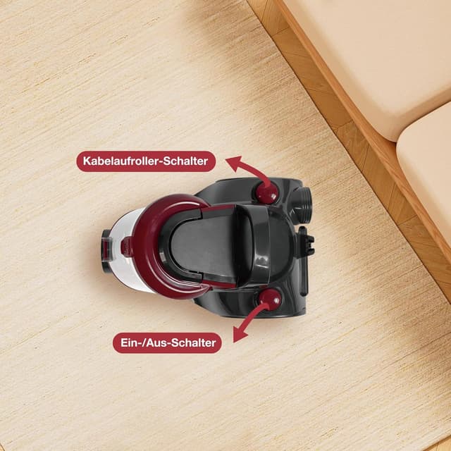 Detalle de Akitas C10P 900W beutelloser Staubsauger mit HEPA & Wessel Werk D320 Hartbodenbürste (32 cm) – für Parkett, Laminat & Fliesen