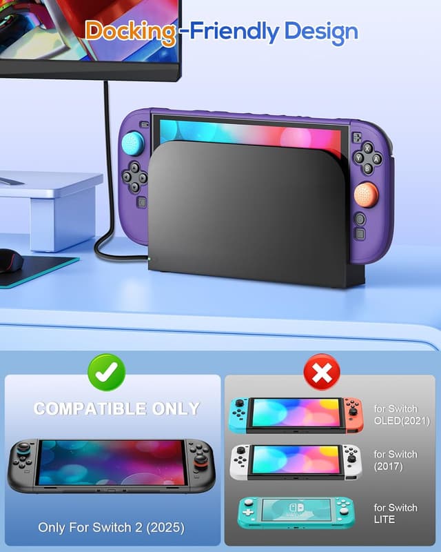 Detalle 2 de FYOUNG Étui de protection pour Nintendo Switch 2 (2025) avec coque transparente détachable