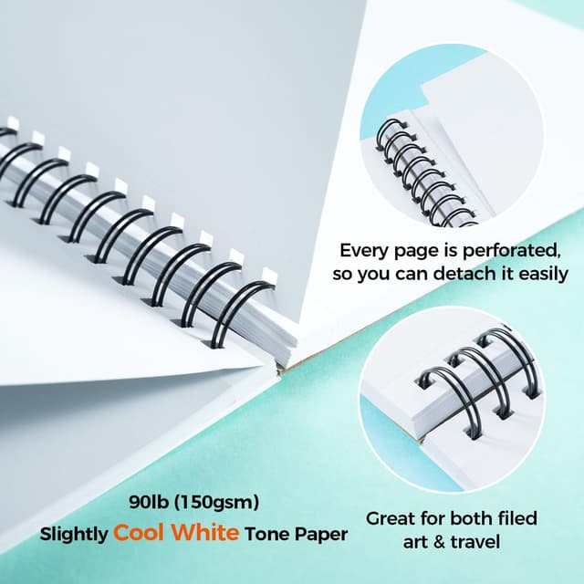 Detalle 2 de Ohuhu Skizzenbuch 21 x 21 cm, doppelseitig