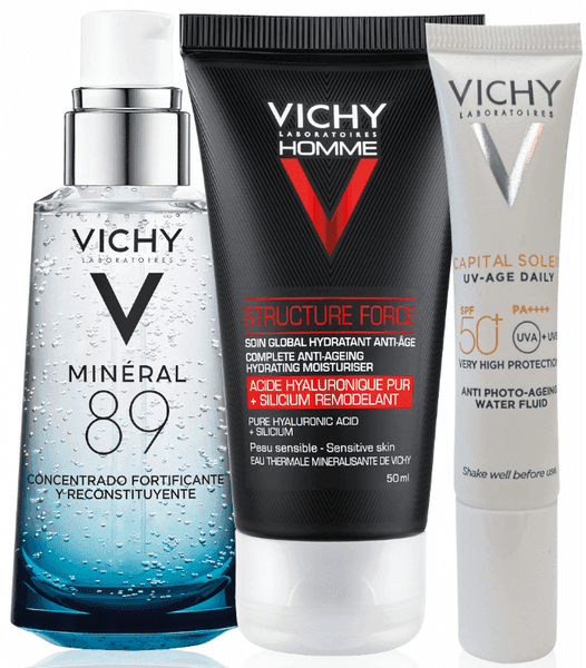 Detalle de Vichy Homme Protocolo SPF50+ rutina 50 ml