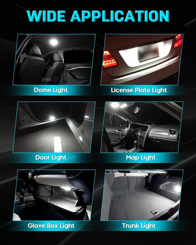 Thumbnail 6 de Defvnsy T4W BA9S LED Bulb 12V 6000K Bright White (10 Pack) for interior, licence plate & more