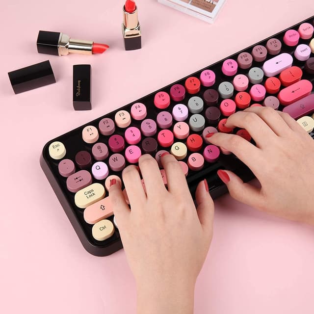 Detalle de FOPETT Wireless Keyboard and Mouse Set (2.4 GHz) with Nano Receiver for PC, Laptop, and Smart TV