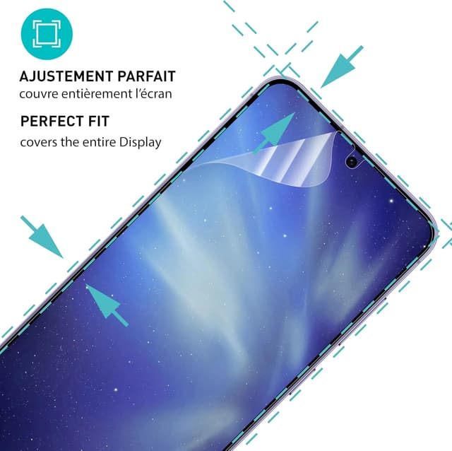 Detalle 2 de smartect Protecteur d’écran TPU pour Samsung Galaxy S25 (2 films + 2 protections caméra) — pose sans bulles