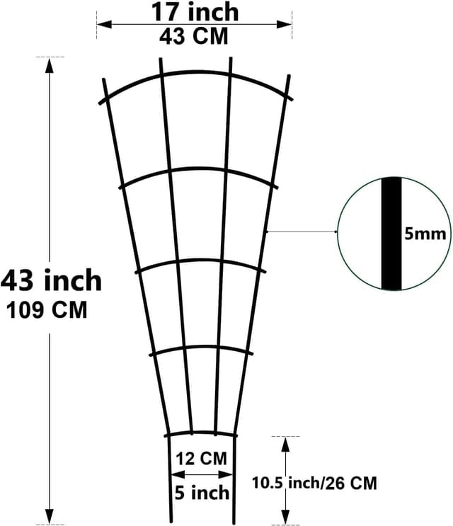 Detalle de Thealyn Rankgitter Metall 4er Set (109 x 43 cm) für Kletterpflanzen, Rankhilfe im Garten, Terrasse & Hochbeet, Schwarz