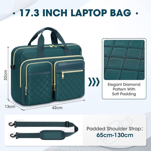 Thumbnail 1 de RAINSMORE Laptoptasche 17,3 Zoll für Damen – wasserdichte Notebook-Umhängetasche mit TSA-konformem Design