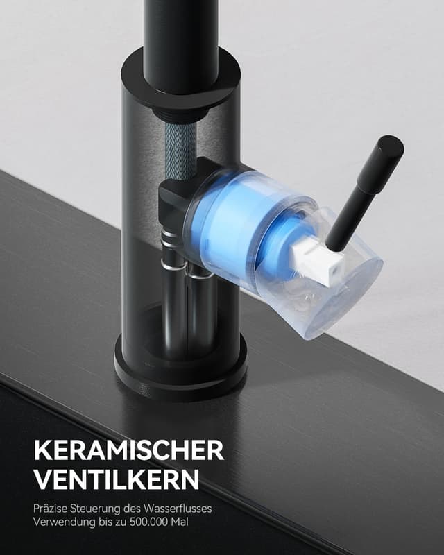 Thumbnail 4 de Sofetiy Wasserhahn Küche Schwarz Ausziehbar 40 cm