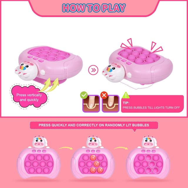 Detalle 2 de Quick Push Game Fidget Toys Pro – Mini Handheld Bubble-Pop-Spiel mit 4 Modi und 999 Levels