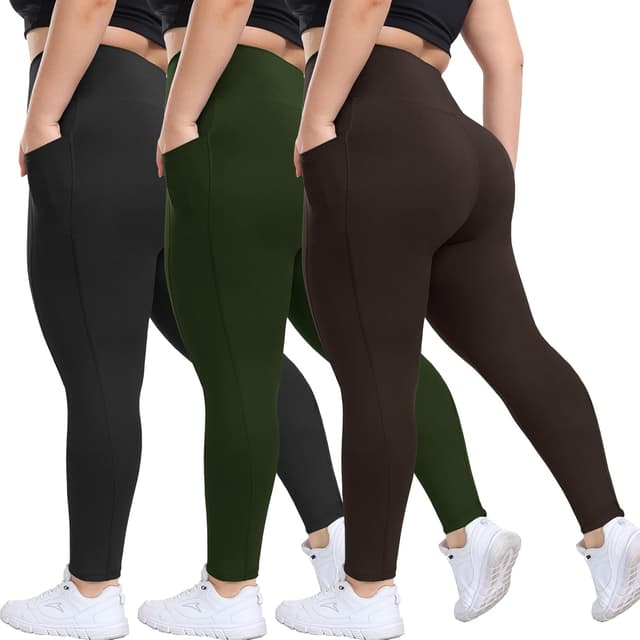 Thumbnail 5 de HLTPRO 3 Pack Plus Size Leggings High-Waisted