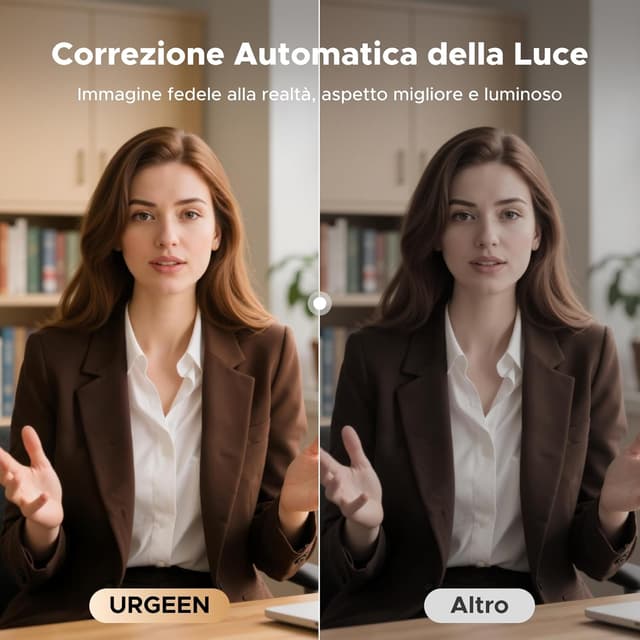 Detalle de UGREEN Webcam 4K 30FPS con auto-focus PDAF, doppio microfono e plug & play USB