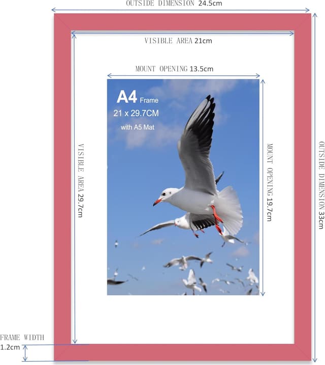 Detalle 2 de A4 Pink picture frame set for A4