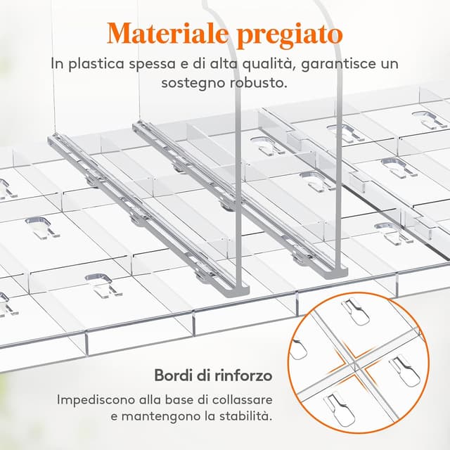 Thumbnail 6 de Lifewit divisori per borse da armadio in plastica – set regolabile da 2 organizer trasparenti