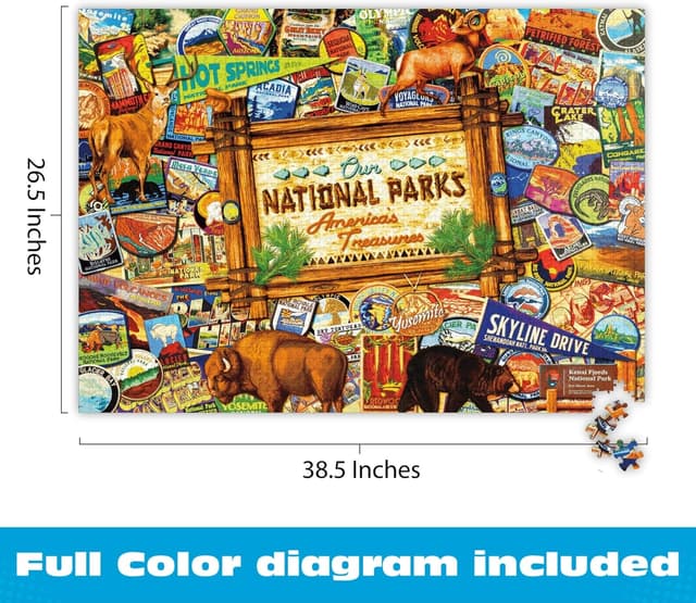 Detalle de Buffalo Games Kate Ward Thacker Our National Parks Collage 2000-Piece Jigsaw Puzzle (38.50 x 26.50)