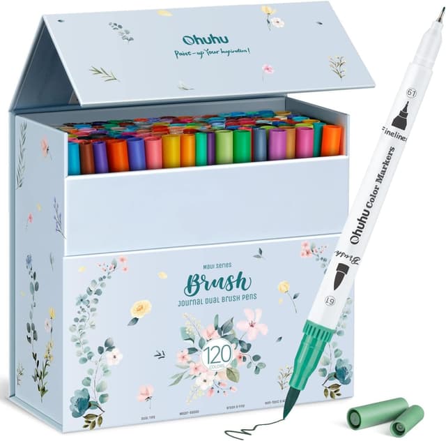 Detalle de Ohuhu Colouring Pens 120 dual tip set