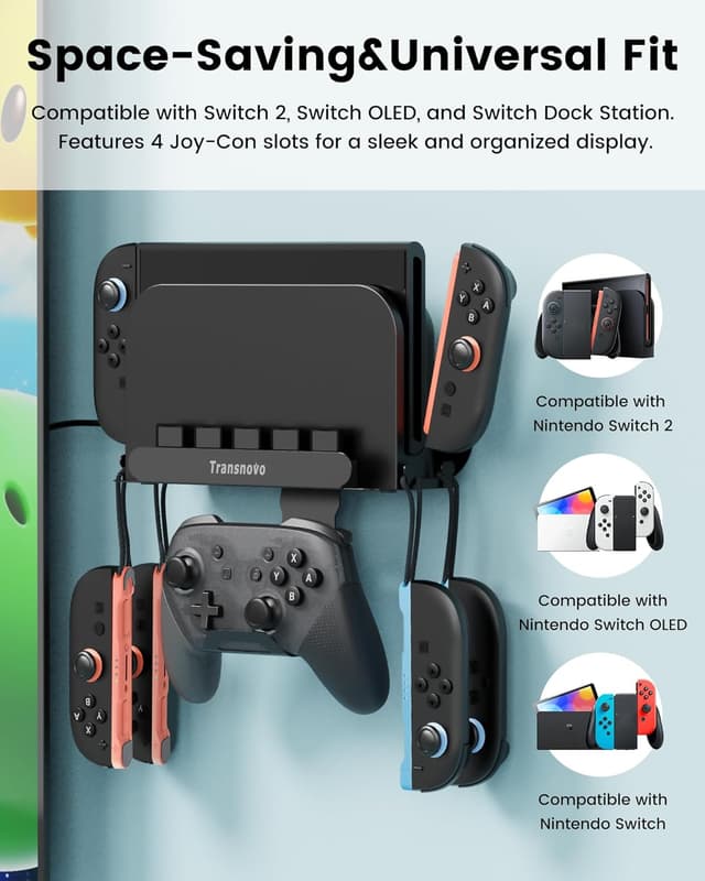 Detalle 2 de TRANSNOVO Wall Mount for Nintendo Switch OLED with 5-slot storage