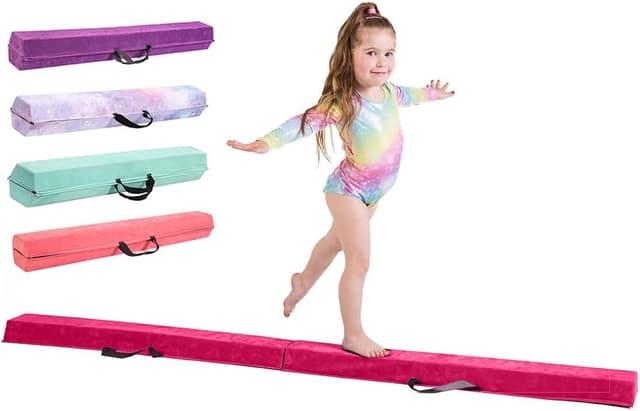 Detalle de Gymnastics Beam For Kids – 210/240/270cm balance beam in faux suede and EVA foam (with flash cards)