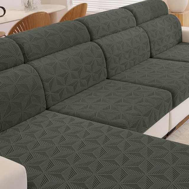 Detalle de Ystyle copridivano elasticizzato per cuscini (3° posto) verde militare, copricuscini antigraffio e antiscivolo