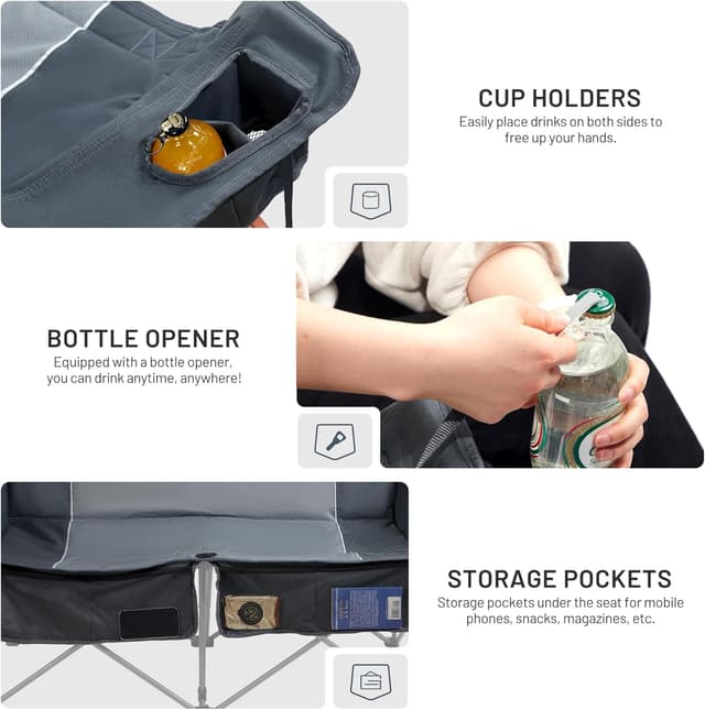 Thumbnail 5 de TIMBER RIDGE Double Camping Chair 320kg