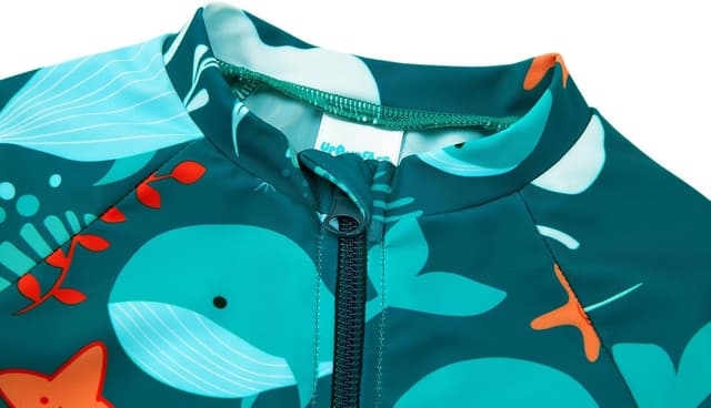 Detalle de upandfast UPF 50+ toddler rashguard swimsuit with full-length zipper (baby girl/boy)