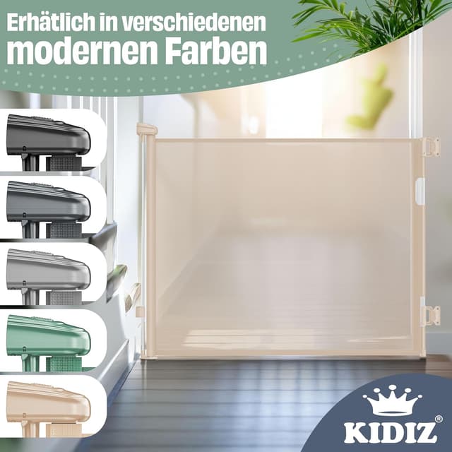 Thumbnail 6 de KIDIZ Treppenschutzgitter & Türschutzgitter ausziehbar (0–180 cm) mit Verriegelungsanzeige