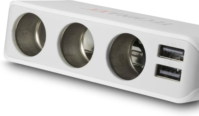 Detalle 2 de Technaxx Cargador de coche 4 puertos USB y 3 tomas DC ⚡