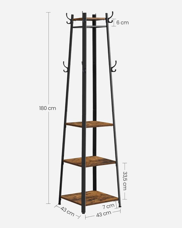 Detalle 2 de VASAGLE Appendiabiti da Terra 4 ripiani