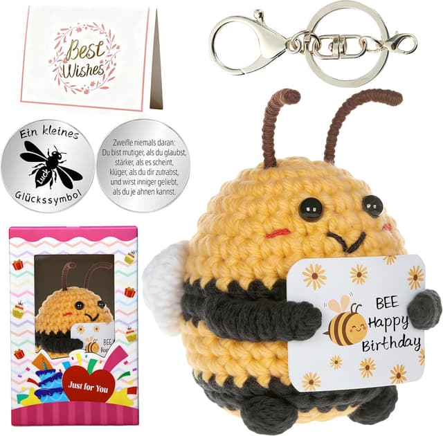 Detalle de MLZTINGR Handgehäkelte Glücksbiene Geschenkset