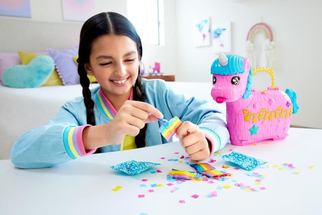 Detalle 2 de Polly Pocket Estuche Piñata Unicornios 🦄 con 2 Muñecas y Accesorios