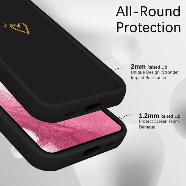 Detalle de ChoosEU Hülle für Samsung Galaxy A55 5G – dünne Silikon/TPU Schutzhülle mit Love-Herz-Motiv (schwarz)