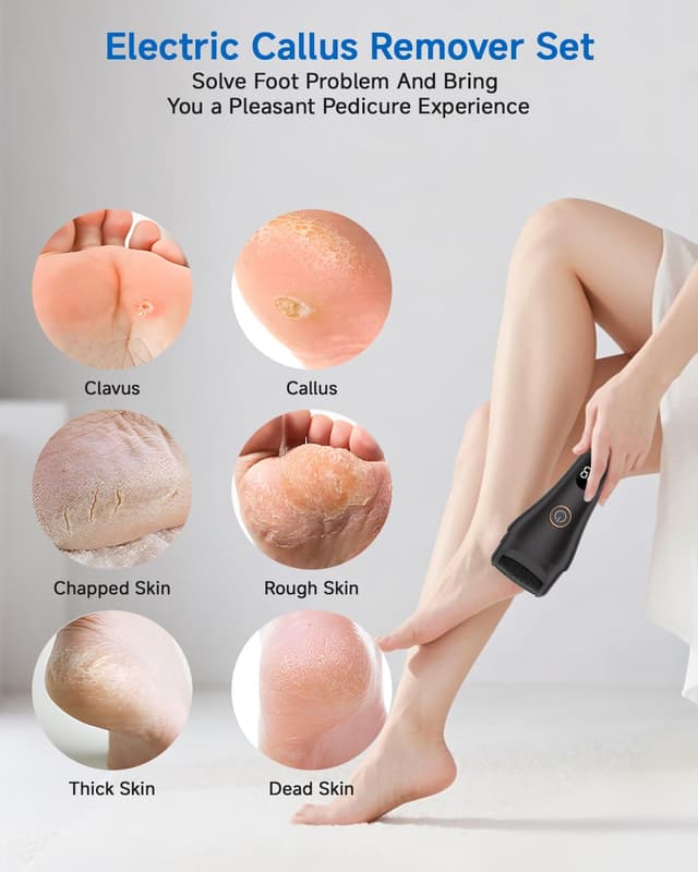 Thumbnail 6 de Banral Elektrischer Hornhautentferner mit 3 Gängen – wasserdichte Fußfeile für rissige Fersen