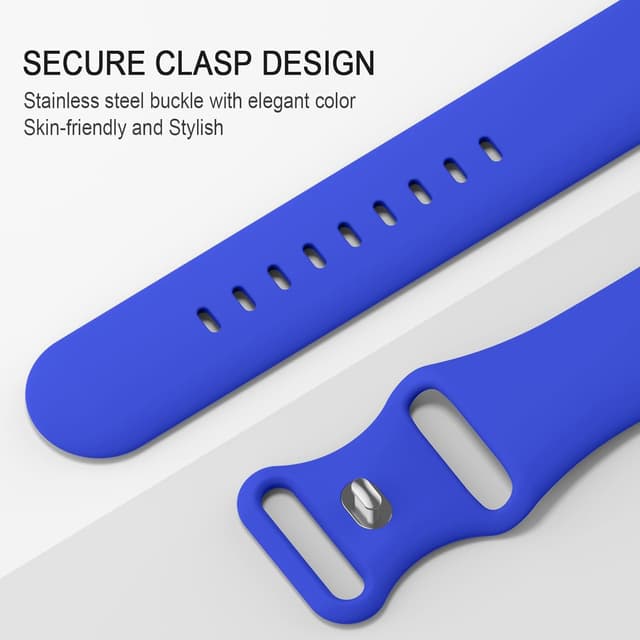 Detalle 2 de Adepoy 2-Pack Soft Silicone Sport Strap for Apple Watch (compatible 49mm–38mm)
