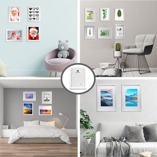 Detalle 2 de White A4 Gallery Wooden Boxed Picture Frame set of 3