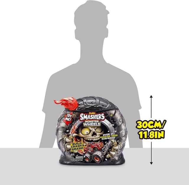 Detalle de ZURU Smashers Monster Truck Surprise Dino Drifter: 25 sorprese con ruote da schiacciare e mini personaggi