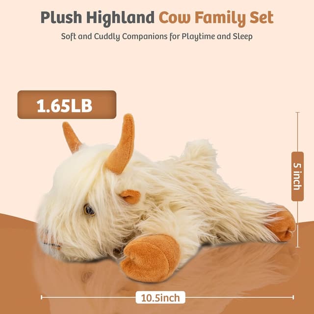 Detalle de Marysun microwavable Highland cow weighted plush heating pad for period cramps