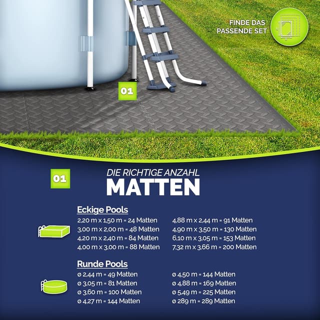 Thumbnail 1 de tillvex Tapis de protection piscine 24 pcs 38,5 cm 🏊