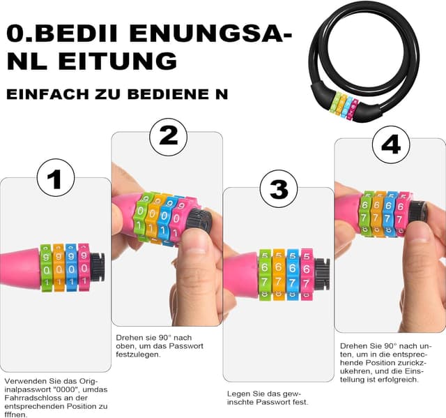 Thumbnail 4 de Ainiv 4-Digit Password Bicycle Lock