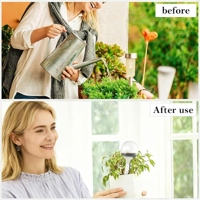 Detalle de KAYSENSUK 6-pack plant watering bulbs (8cm) – automatic self-watering globes for indoor and outdoor pots