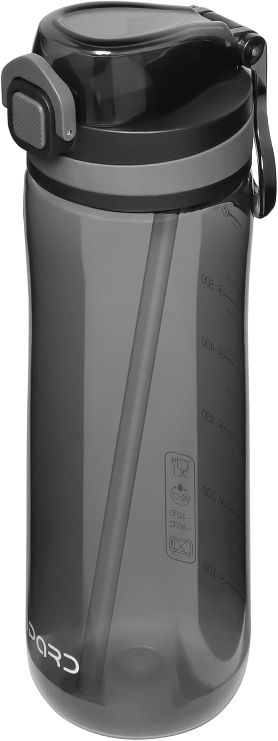 Detalle de Opard 700 ml / 1000 ml water bottle with straw cap – BPA-free, leak proof flip top, dishwasher safe