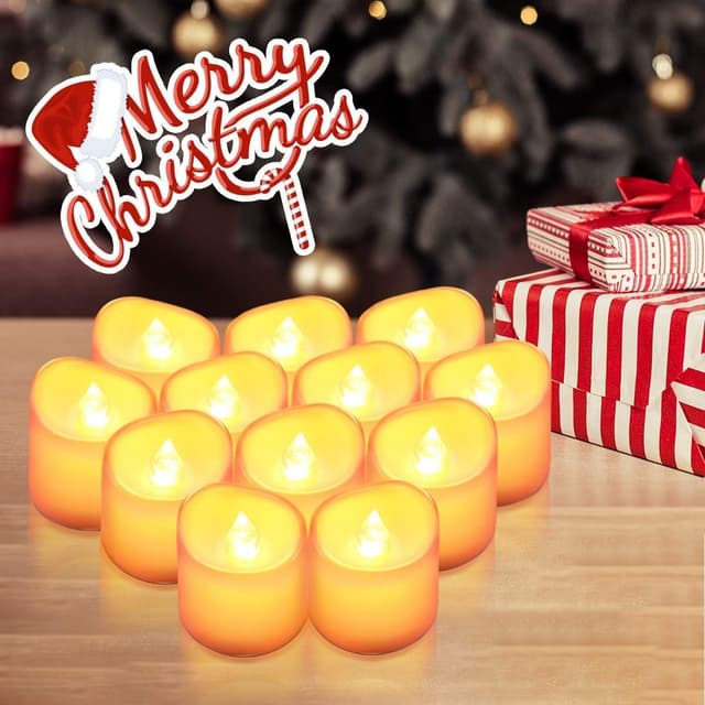 Detalle de ORIA LED Candles Tea Lights (24 Pack) — flameless flickering tea lights for Halloween, weddings and festive decor