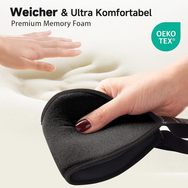 Detalle 2 de INNELO 3D Schlafmaske für Seitenschläfer – 100 % lichtdicht, 3D-Augenbereich & weicher Schaum, inkl. Tasche (Schwarz)