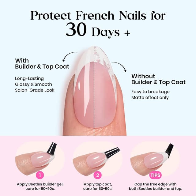 Thumbnail 6 de Beetles Summer Press On Nails (224 pcs, 7 colors) Short Square French Tip False Nails