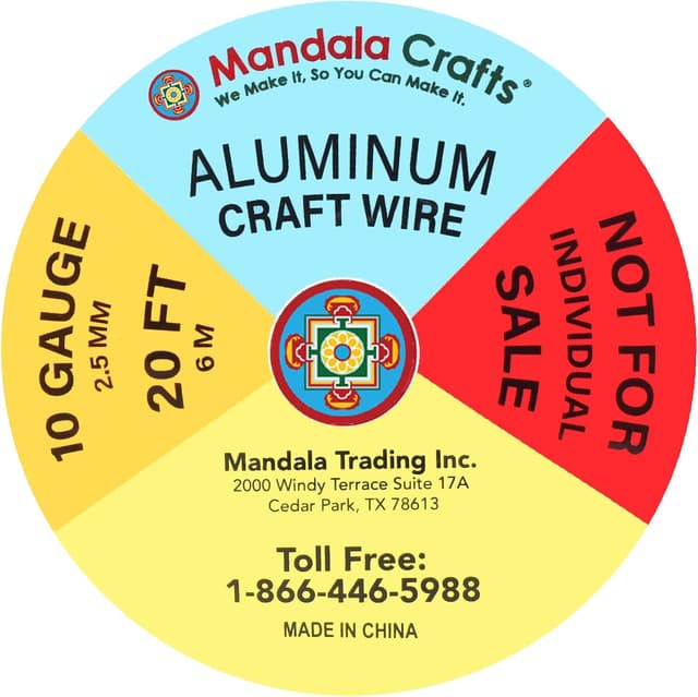 Thumbnail 2 de Mandala Crafts 10 Gauge Anodized Aluminum Wire 120 FT