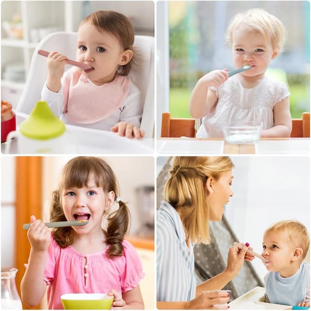 Thumbnail 6 de Vicloon Cucchiaino Svezzamento in silicone morbido senza BPA (4 pezzi, manico lungo)