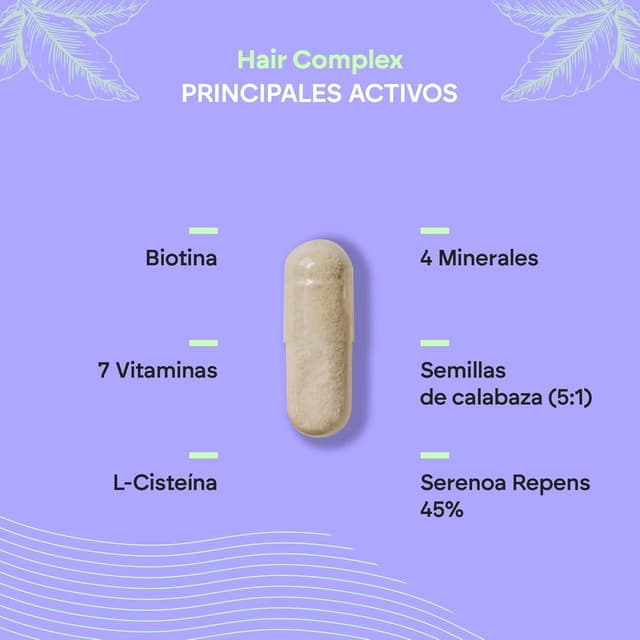 Detalle 2 de VITAMINAS PARA EL CABELLO Biotina 90 cápsulas