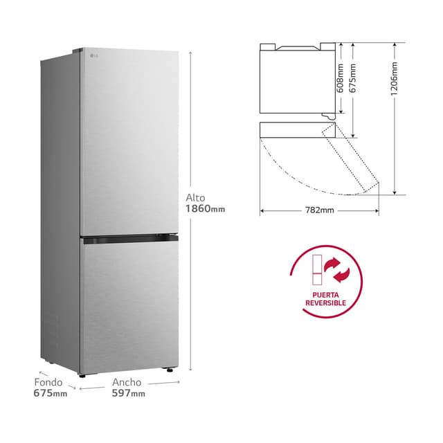 Detalle 2 de LG GBBS716AMB Frigorífico Combi con Door Cooling+