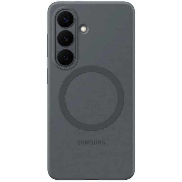 Detalle de Samsung EF-ES942CBEGWW: funda magnética de silicona negra con MagSafe para Galaxy S26