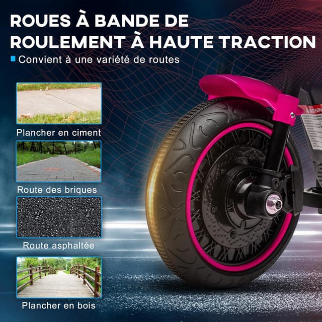 Thumbnail 4 de HOMCOM Moto électrique 6V Enfants Rose 3 km/h